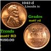 Image 1 : 1942-d Lincoln Cent 1c Grades GEM++ Unc RD