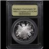 Image 2 : Proof 1989-s Congress Modern Commem Dollar $1 Graded GEM++ Proof Deep Cameo BY USCG