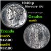 Image 1 : 1940-p Mercury Dime 10c Grades GEM Unc
