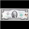 Image 2 : 1976 $2 Federal Reserve Note 1st Day of Issue, with Stamp (New York, NY) Grades Gem CU
