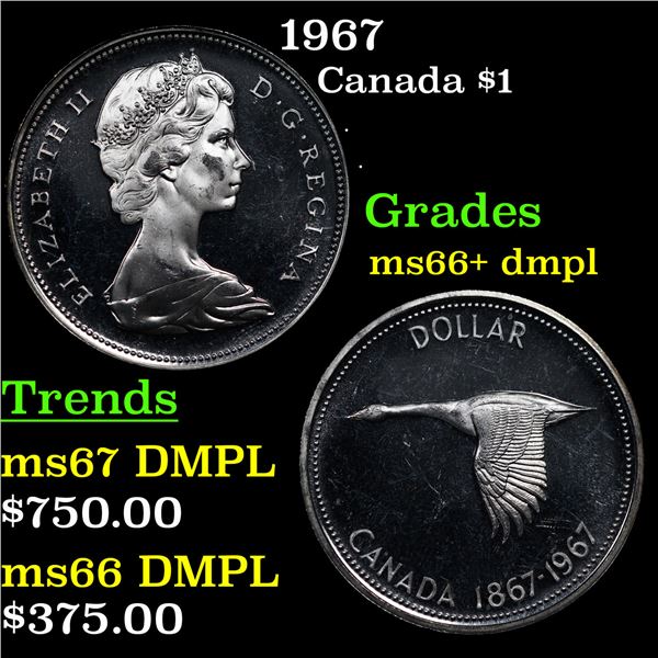 1967 Canada Dollar $1 Grades GEM++ DMPL