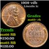 Image 1 : 1909 vdb Lincoln Cent 1c Grades Gem+ Unc RB