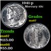 Image 1 : 1941-p Mercury Dime 10c Grades GEM++ Unc