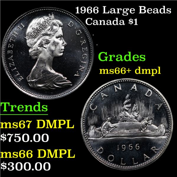 1966 Large Beads Canada Dollar $1 Grades GEM++ DMPL
