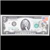 Image 2 : 1976 $2 Federal Reserve Note 1st Day of Issue, with Stamp (New York, NY) Grades Gem CU