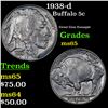 Image 1 : 1938-d Buffalo Nickel 5c Grades GEM Unc