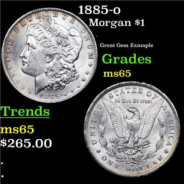 1885-o Morgan Dollar $1 Grades GEM Unc