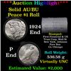 Image 1 : ***Auction Highlight*** AU/BU Slider First Financial Shotgun Peace $1 Roll 1924 & P Ends Virtually U
