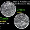 Image 1 : 1937-d Arkansas Old Commem Half Dollar 50c Grades GEM+ Unc