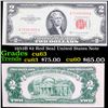 Image 1 : 1953B $2 Red Seal United States Note Grades Select CU