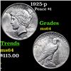 Image 1 : 1925-p Peace Dollar $1 Grades Choice Unc