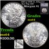 Image 1 : 1887-p Morgan Dollar VAM 12, Alligator Eye Top 100! $1 Graded ms64 By SEGS