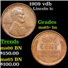Image 1 : 1909 vdb Lincoln Cent 1c Grades GEM+ Unc BN