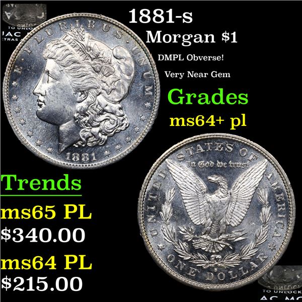 1881-s Morgan Dollar $1 Grades Choice Unc+ PL