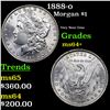 Image 1 : 1888-o Morgan Dollar $1 Grades Choice+ Unc