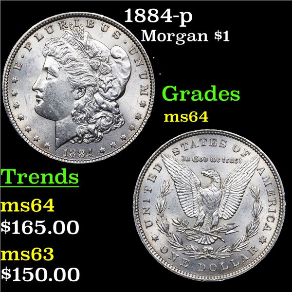 1884-p Morgan Dollar $1 Grades Choice Unc