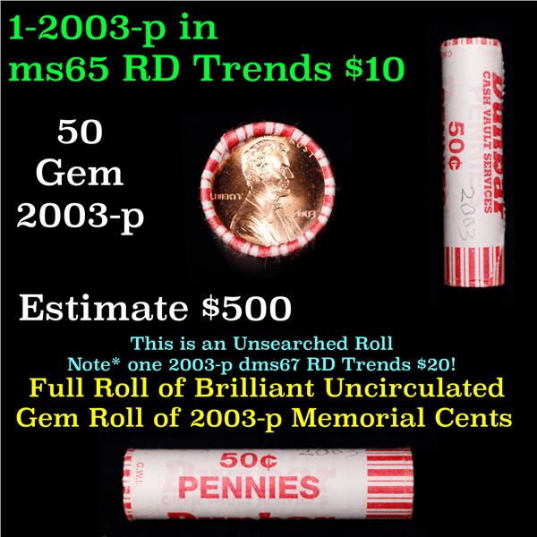 Shotgun Lincoln 1c roll, 2003-P 50 pcs steel Strong