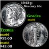 Image 1 : 1943-p Mercury Dime 10c Grades GEM+ Unc