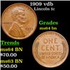 Image 1 : 1909 vdb Lincoln Cent 1c Grades Choice Unc BN