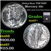 Image 1 : 1944-p Mercury Dime Near TOP POP! 10c Graded ms67+ BY SEGS