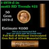 Image 1 : Shotgun Lincoln 1c roll, 1979-D 50 pcs Brandt Wrapper.