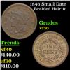 Image 1 : 1846 Small Date Braided Hair Large Cent 1c Grades vf++