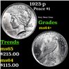 Image 1 : 1923-p Peace Dollar $1 Grades Choice+ Unc