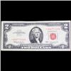 Image 2 : **Star Note** 1963 $2 Red Seal United States Note Grades vf+