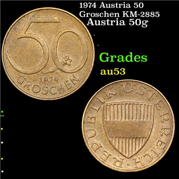 1974 Austria 50 Groschen KM-2885 Grades Select AU