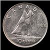 Image 3 : 1968 Canada 10c Silver Coin KM-72 Grades Select Unc