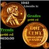 Image 1 : Proof 1942 Lincoln Cent 1c Grades Gem+ Proof Red