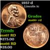 1957-d Lincoln Cent 1c Grades GEM++ RD