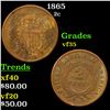Image 1 : 1865 Two Cent Piece 2c Grades vf++
