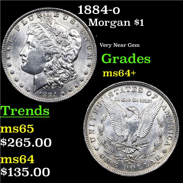 1884-o Morgan Dollar $1 Grades Choice+ Unc
