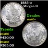 Image 1 : 1885-o Morgan Dollar $1 Grades GEM+ Unc
