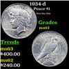 Image 1 : 1934-d Peace Dollar $1 Grades Select Unc