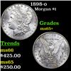 Image 1 : 1898-o Morgan Dollar $1 Grades GEM+ Unc