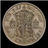 Image 3 : 1947 Britain 1/2 Crown 1/2c KM-866 Grades xf+