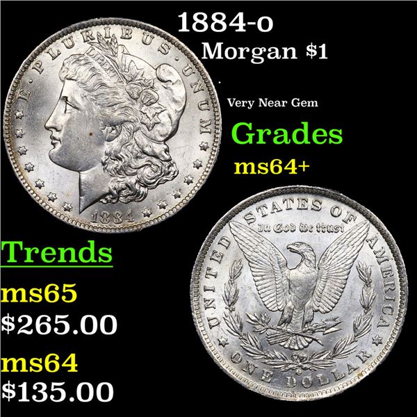 1884-o Morgan Dollar $1 Grades Choice+ Unc