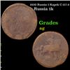 Image 1 : 1820 Russia 1 Kopek C-117.4 Grades ag