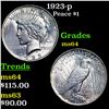 Image 1 : 1923-p Peace Dollar $1 Grades Choice Unc