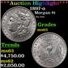 Image 1 : 1897-o Morgan Dollar $1 Graded Select Unc BY USCG