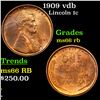 Image 1 : 1909 vdb Lincoln Cent 1c Grades GEM+ Unc RB