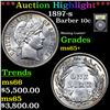 Image 1 : ***Auction Highlight*** 1897-s Barber Dime 10c Graded GEM+ Unc By USCG (fc)