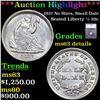 Image 1 : ***Auction Highlight*** 1837 No Stars, Small Date Seated Liberty Half Dime 1/2 10c Graded ms63 detai