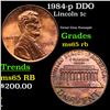 Image 1 : 1984-p DDO Lincoln Cent 1c Grades GEM Unc RB