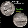 Image 1 : 1963-p Jefferson Nickel 5c Grades Choice+ Unc