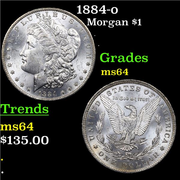 1884-o Morgan Dollar $1 Grades Choice Unc