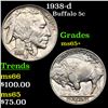 1938-d Buffalo Nickel 5c Grades GEM+ Unc