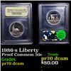 Image 1 : Proof 1986-s Liberty Modern Commem Half Dollar 50c Graded GEM++ Proof Deep Cameo BY USCG